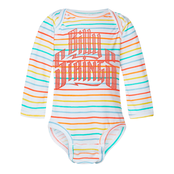 Logo Striped Long Sleeve Onesie (Simon Walker)