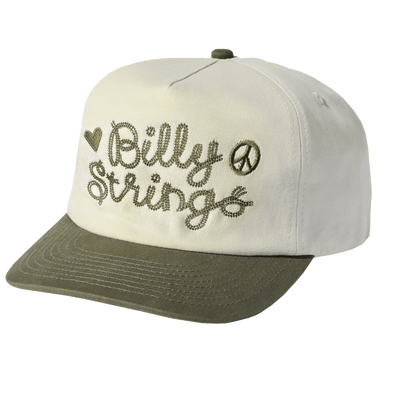 White & Olive Peace & Love Hat