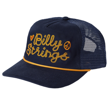 Navy & Gold Peace & Love Hat