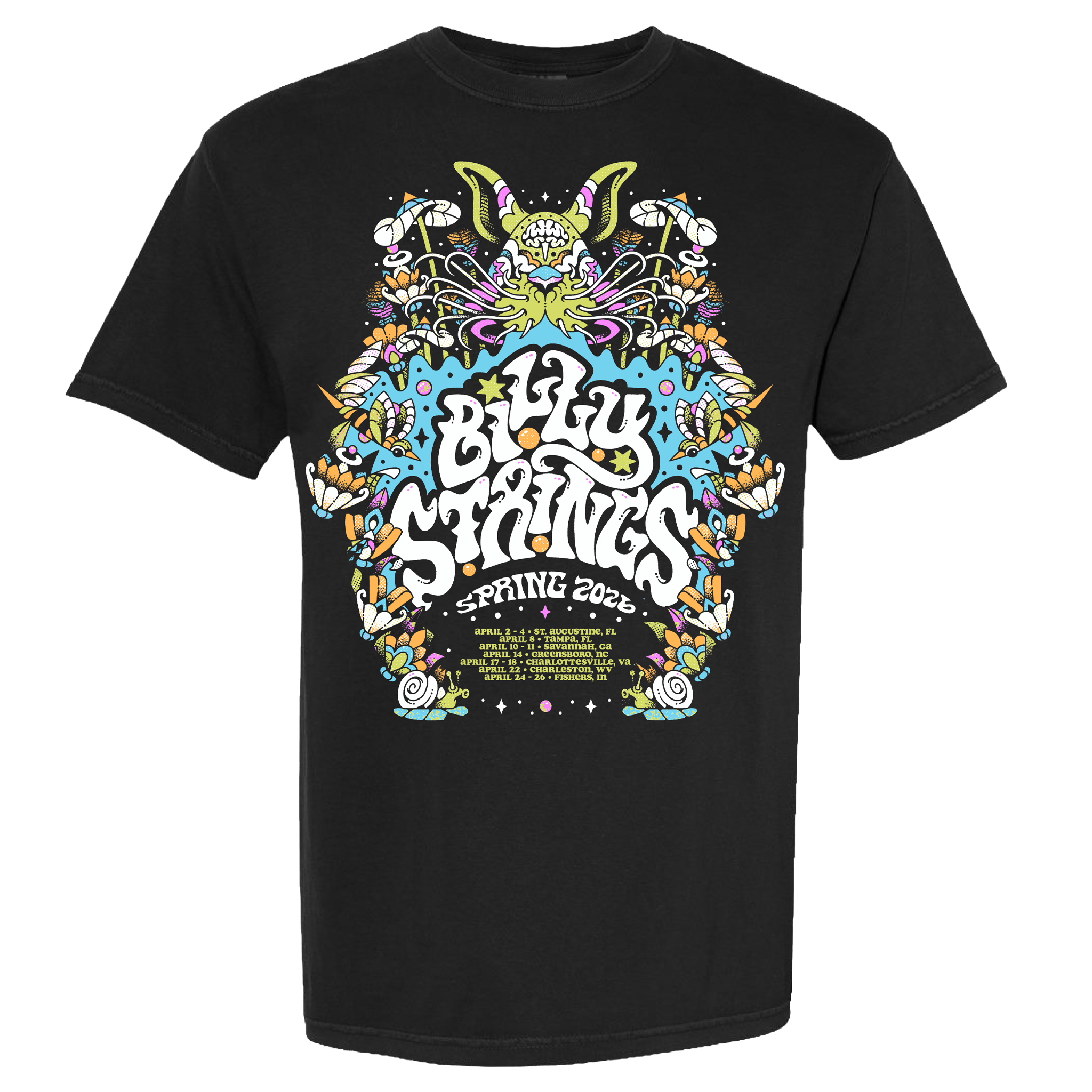 Spring 2026 Poster Tee with Dates (Tiffany Chin) – Billy Strings