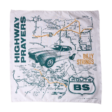 imogene + willie x Billy Strings Green Highway Prayers Map Bandana