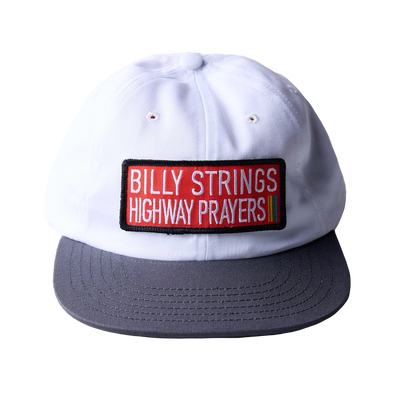 imogene + willie x Billy Strings White and Red Highway Prayers Patch Hat