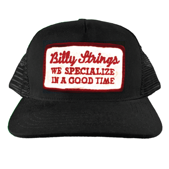 White Patch "We Specialize in a Good Time" Black Mesh Hat (imogene + willie)