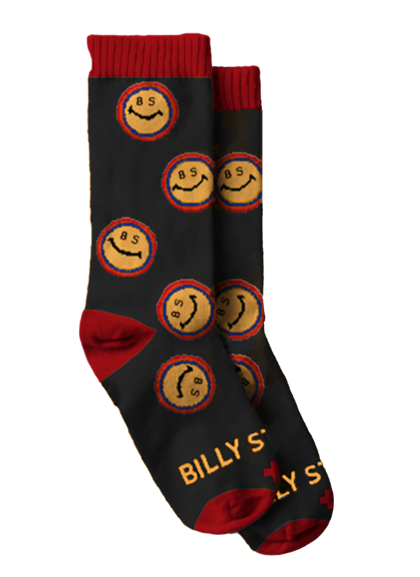 imogene + willie Black All Over Print Smiley Socks